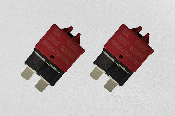 Cầu chì cắt mạch có thể đặt lại màu đỏ Cầu chì 28VDC 5A Dòng định mức